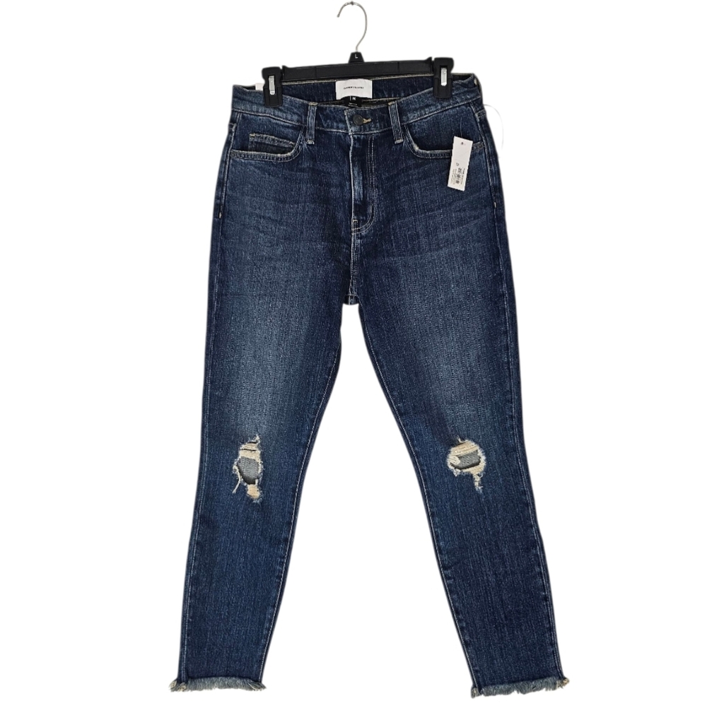 Current Elliott The High Waist Stile Distressed Skinny Ankle Blue Jeans 30 NWT